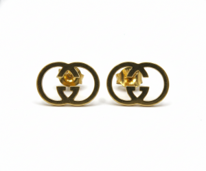 Aretes Topitos Logotipo "Doble G" Estilo Gucci